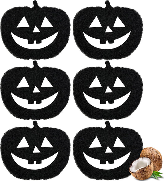 6-Pack Universal Trash Can Odor Absorbing Filters, Activated Charcoal Deodorizer for Trash Cans, Compost Buckets, Countertop and Recycle Bins (Halloween Pumpkin)