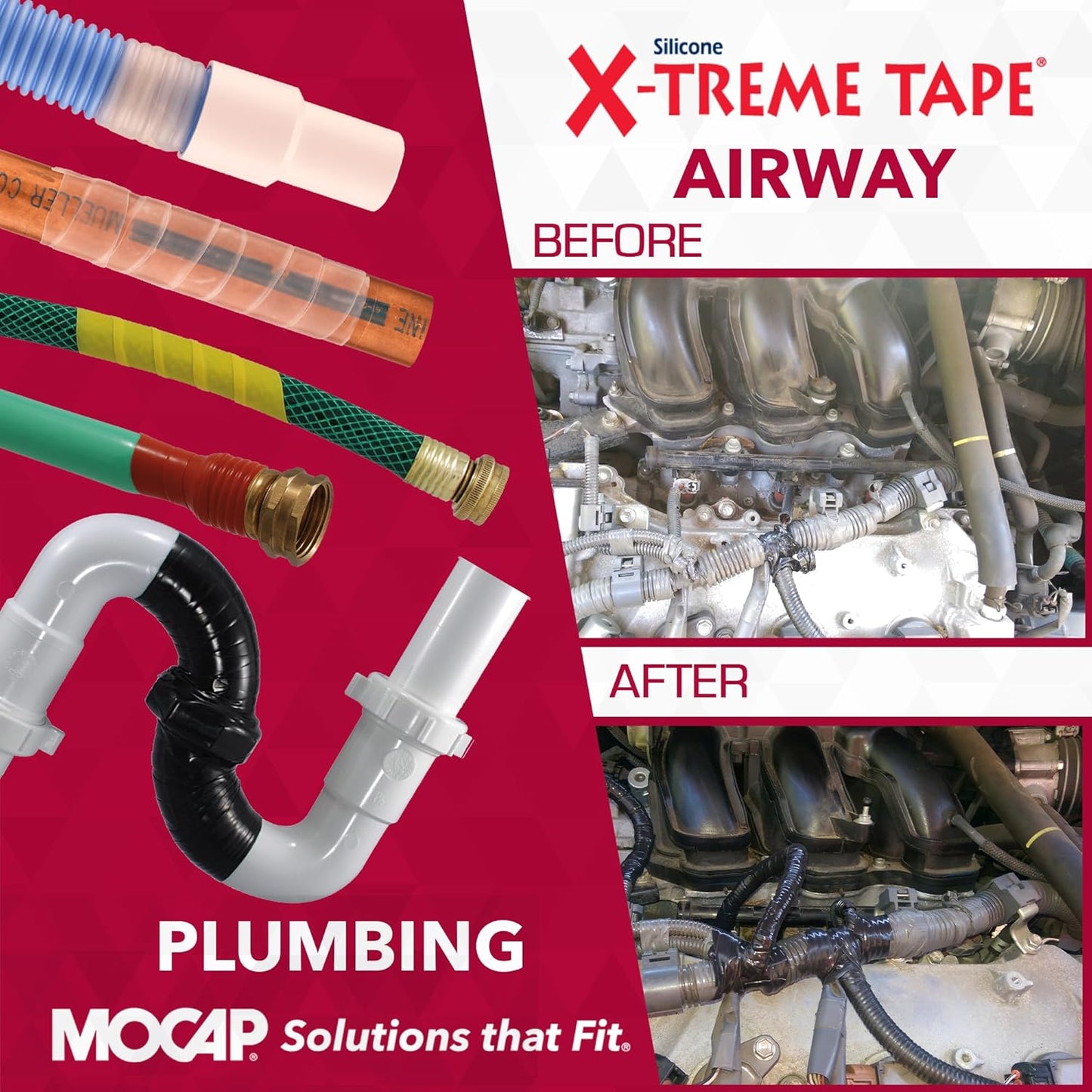 X-Treme Tape MOCAP Heavy Duty Electrical Tape, Self-Fusing Silicone Rubber, Waterproof & Insulating Flexible Tape, Electrical for Hose, Automotive, Outdoor & Repairs - 1" x 10ft Roll - Black