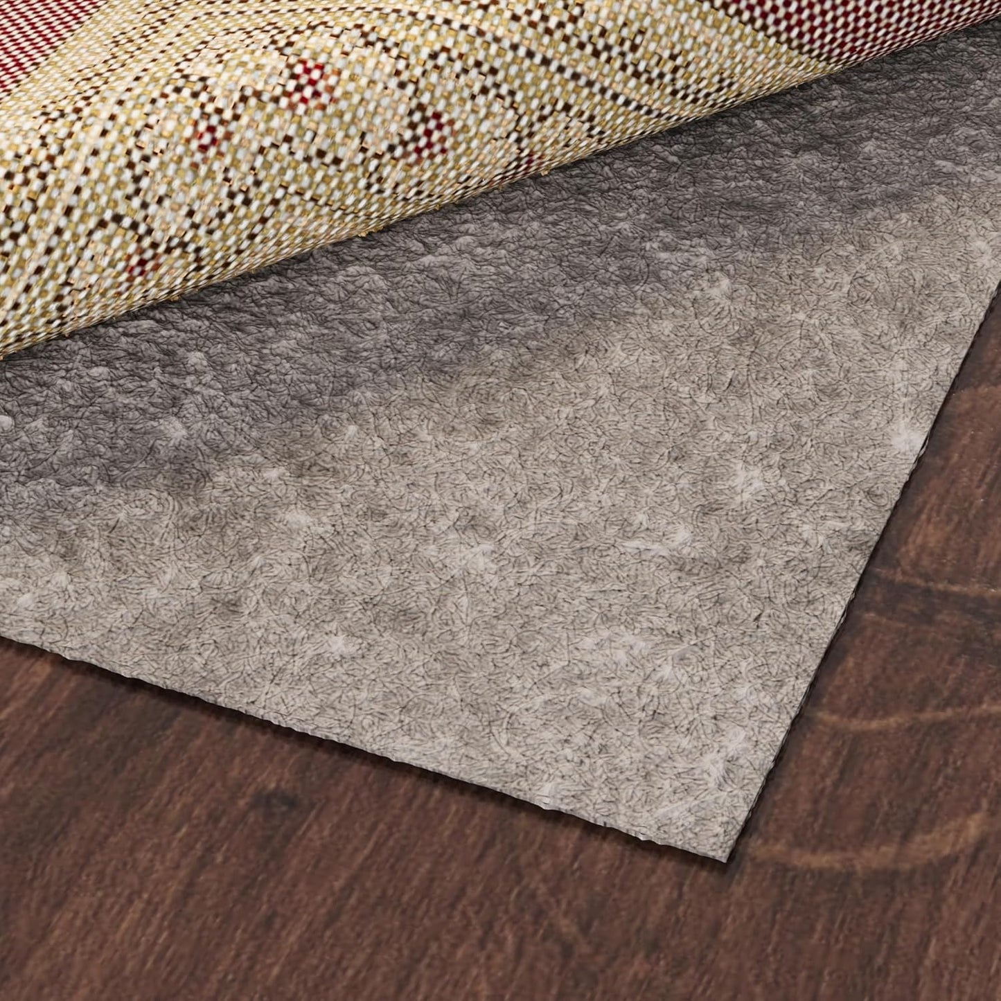 Ottomanson 3' x 9' Non-Slip Rug Pad Gripper 1/4 Inch Thick Dual Surface Felt + Rubber Gripper - Safe for All Floors, Brown