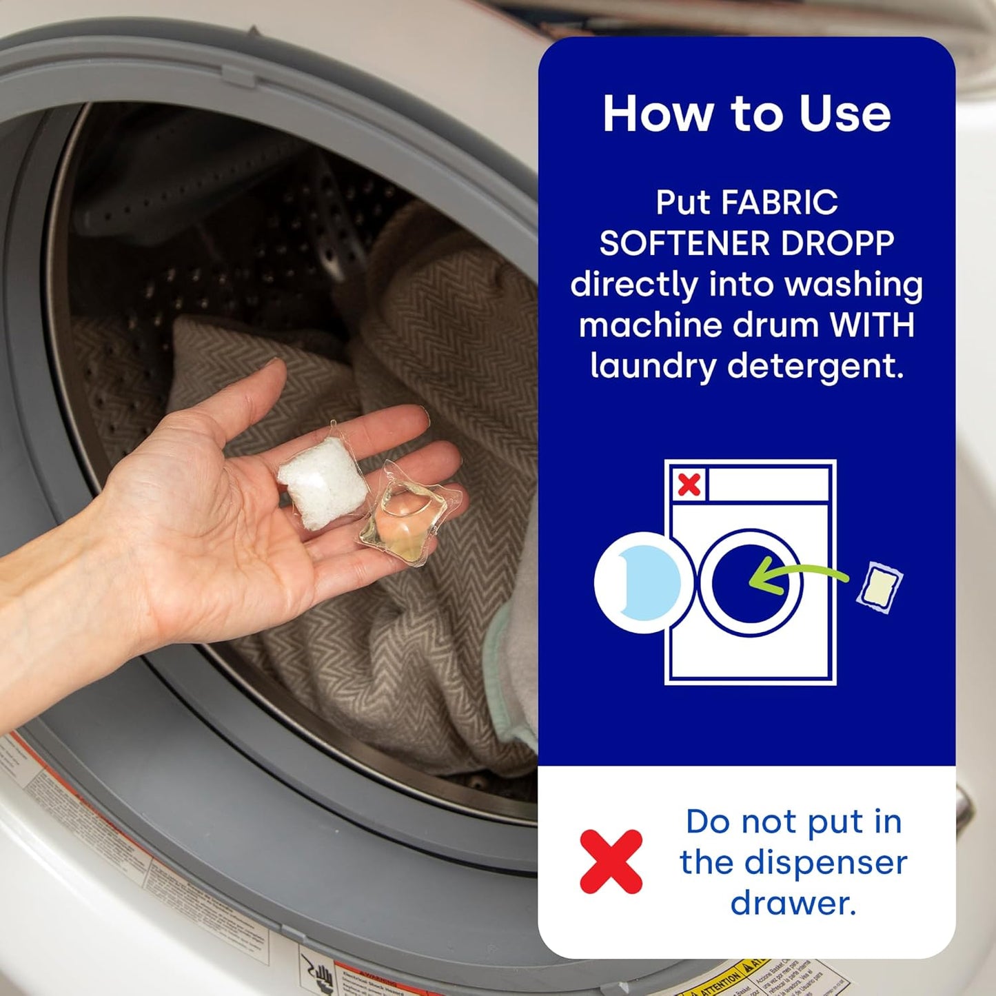 Dropps Laundry Fabric Softener Pods, Lavender Meadow (32 Pods) - Laundry Additive for Softening & Protection - HE Compatible Mineral Based Ingredients Laundry Supplies