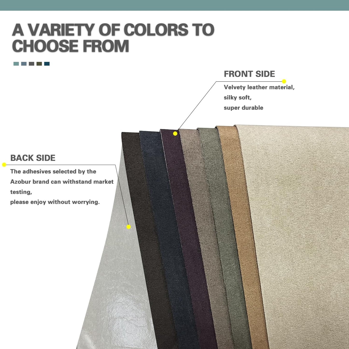 Azobur Velvet Repair Patch, Self-Adhesive Flannel Fabric Patch, Multi Colors, Microfiber Patch，Can be Used to Patch Sofas, Car Seats, Handbags, Jacket Holes and Tears (Blue)