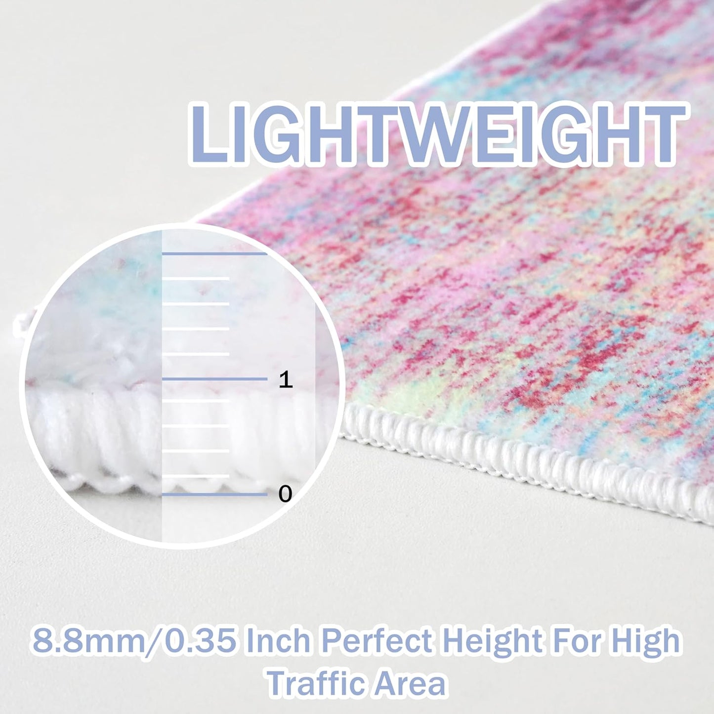 IOHOUZE Abstract Runner Rug 2x6 Ft Washable Runners for Hallways, Non Slip Kitchen Runner Printed Faux Wool Entryway Runner Indoor, Modern Abstract Floor Carpet for Hall Kitchen Bedroom, Pink Teal