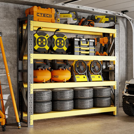 60" W Storage Shelves Heavy Duty, 4 Tier Metal Garage Shelving Units, 5000LBS Heavy Duty Adjustable Shelf, Garage Storage Rack, Industrial Shelving for Shop, Warehouse,60" W x 24" D x 79" H