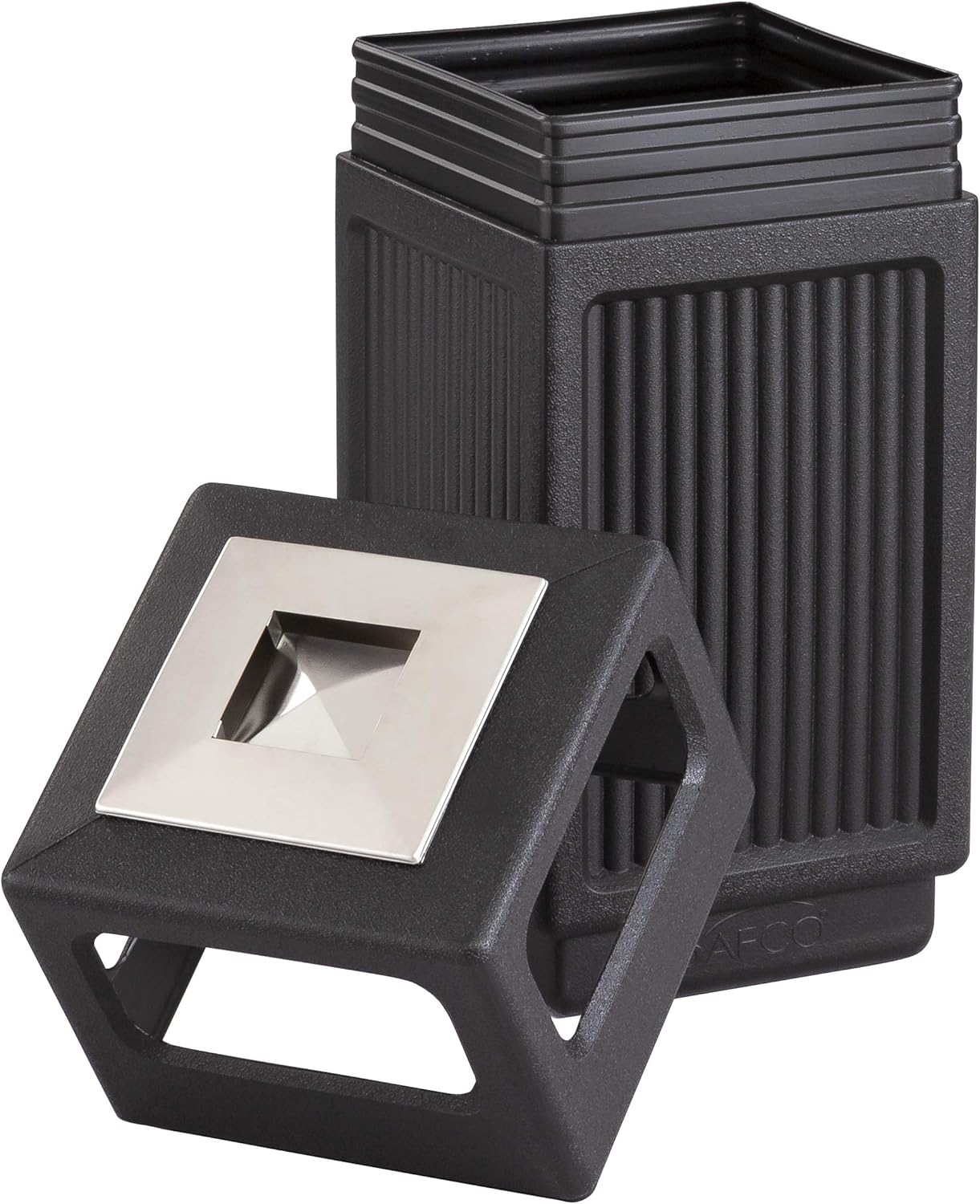 Safco Canmeleon Trash Can, 30 Gallons, Indoor and Outdoor Use, Durable & Weather-Resistant Commercial Garbage Can with Ashtray, Black