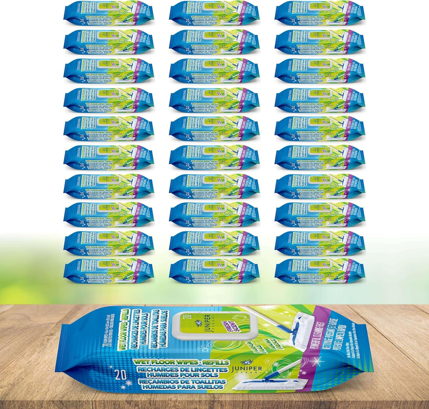 Wet Floor Wipes, Multi Surface Floor Cleaner Wet Mop Pads Fit Swiffer Sweeper Mop, Fresh Scent & Plant-Based Textured Cloth Trap Absorb Dirt, 20 Count (Pack of 30)