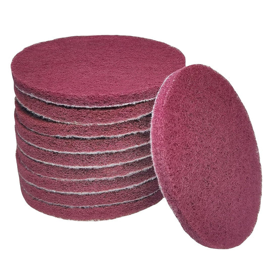 10 PCS 5 Inch 400 Grits Multipurpose Scrubber Scouring Pads Flocking Scuff Pads -Hoop and Loop Scuff Pads Conditioning Discs Polishing Pad for Furniture Automotive Cleaning, Rust Removal