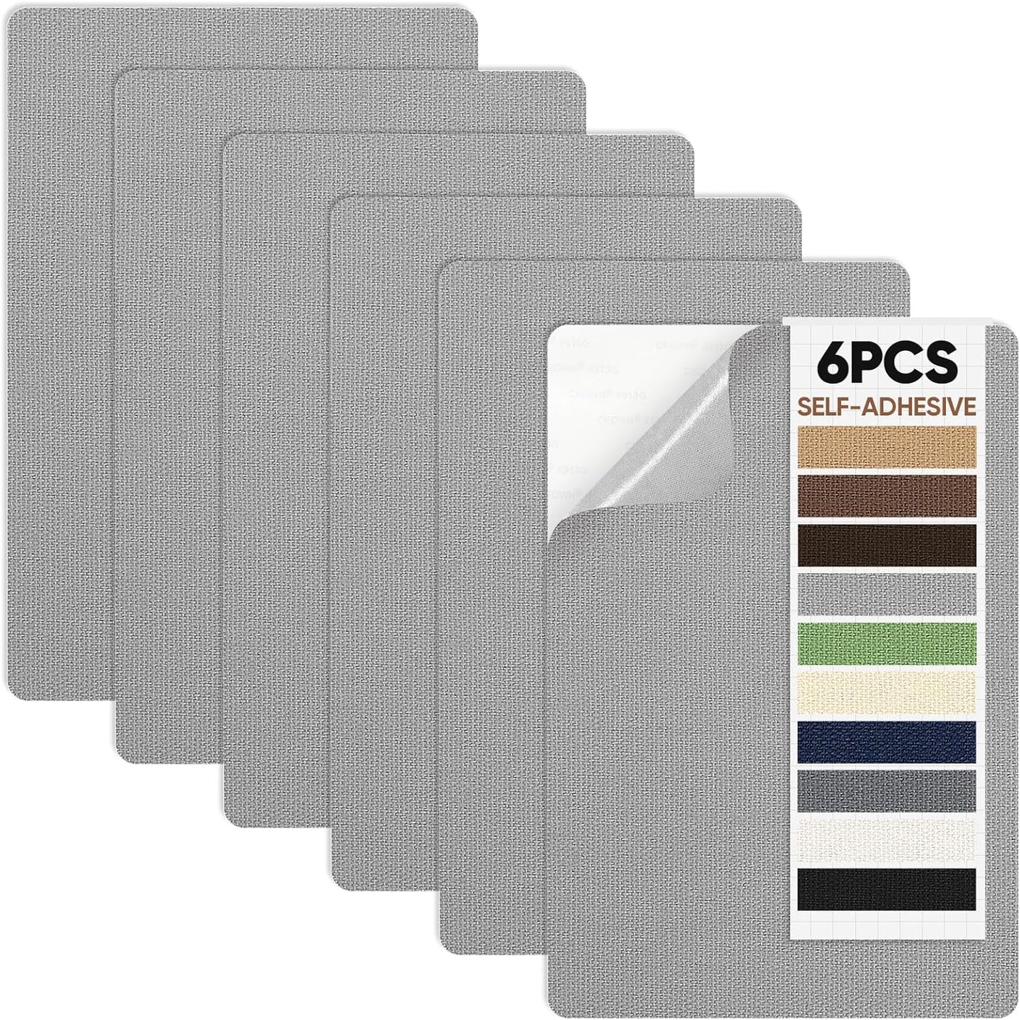 Canvas Patch 5.5 x 8 Inches 6Pcs Self-Adhesive Waterproof Canvas Patch Kit for Repairing Tents,Sofas,Boat Covers,Camping Chair,Awnings,Car Seats.(Gray)