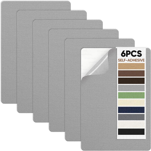 Canvas Patch 5.5 x 8 Inches 6Pcs Self-Adhesive Waterproof Canvas Patch Kit for Repairing Tents,Sofas,Boat Covers,Camping Chair,Awnings,Car Seats.(Gray)