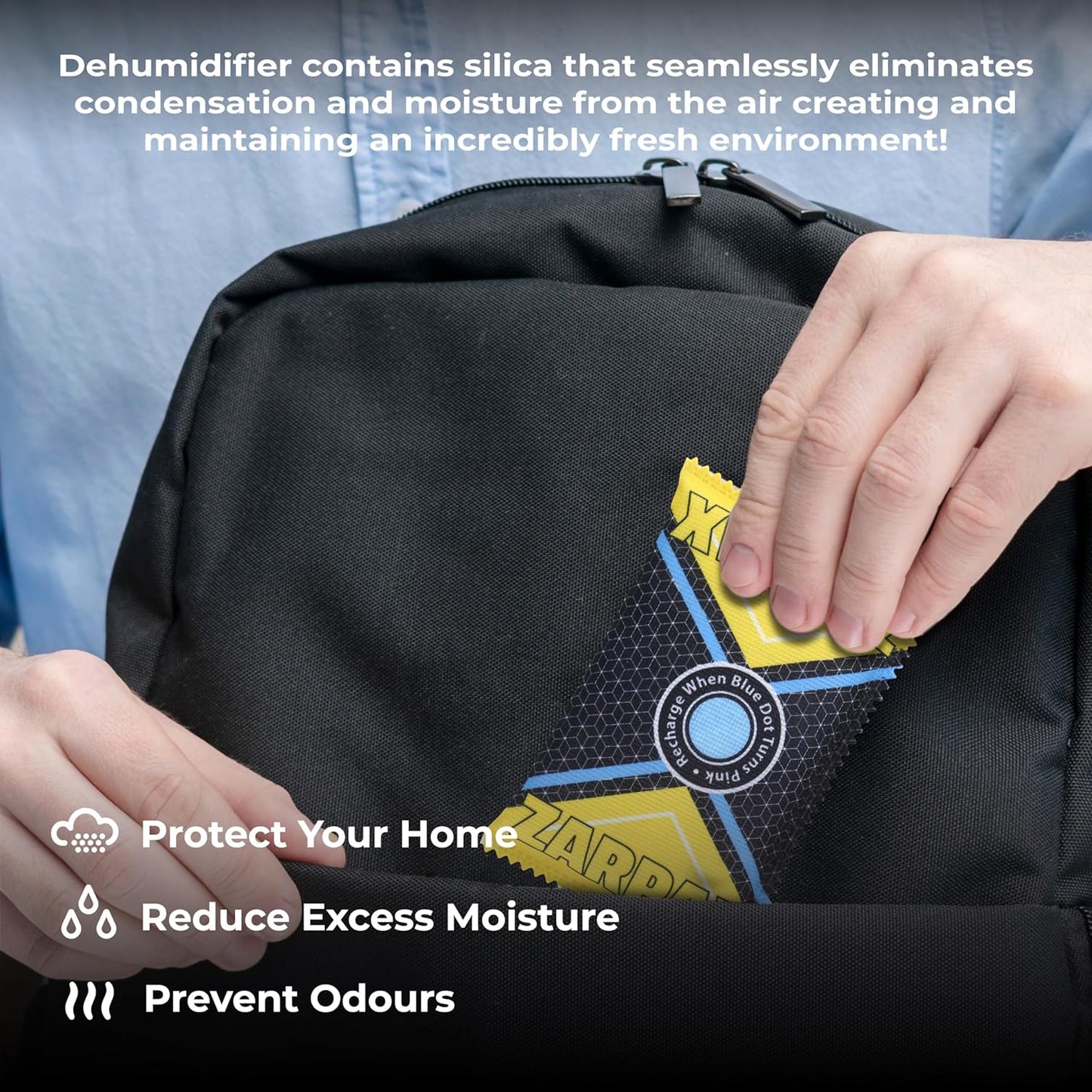 4.4 oz/125g Rechargeable Desiccant Packs Dehumidifier Bag - 4 Pack - Moisture Absorbers For Safes, Car, Bathroom, Storage - Moisture Remover Eliminates Humidity - Reusable Desiccant Bags