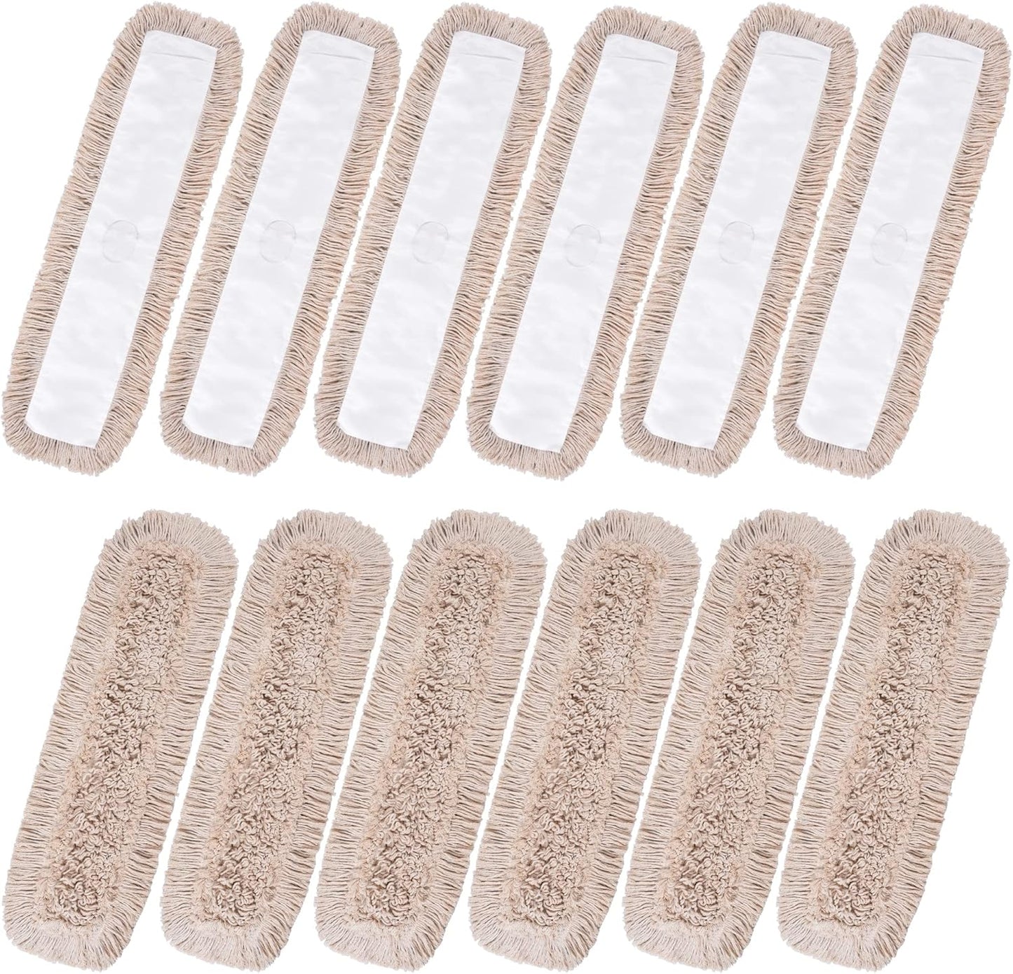 Matthew Cleaning 36'' Cotton Dust Mop Refill Washable Thick Tufted Replacement Heads for Residential & Commercial Use Fit All 36'' Dust Mop Frames, Hardwood, Laminate, Concrete Floors 12 Pack