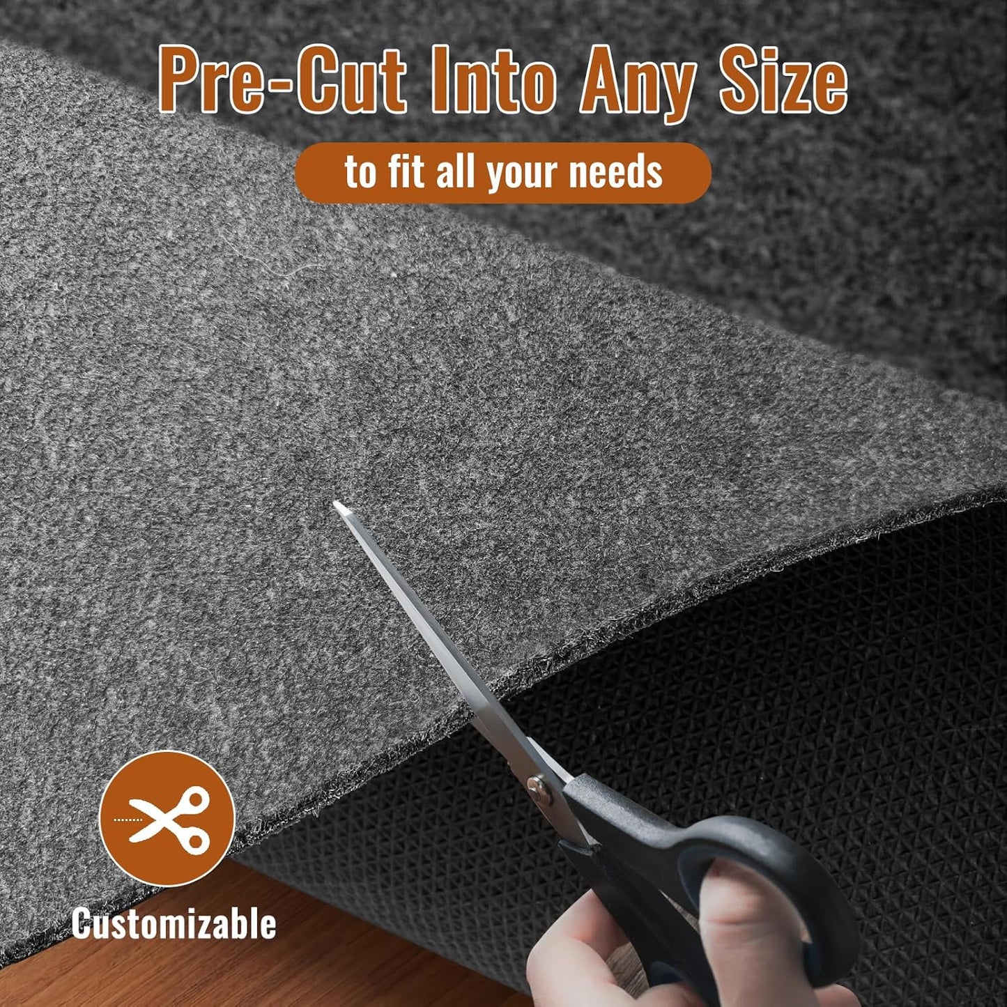 Felt Rug Pad, 4 x 6 Ft Rubber Non-Slip Rug Pad Gripper, Keep Rugs Secure and in Place, Extra Strong Under Carpet Mat Cushion - for All Floors