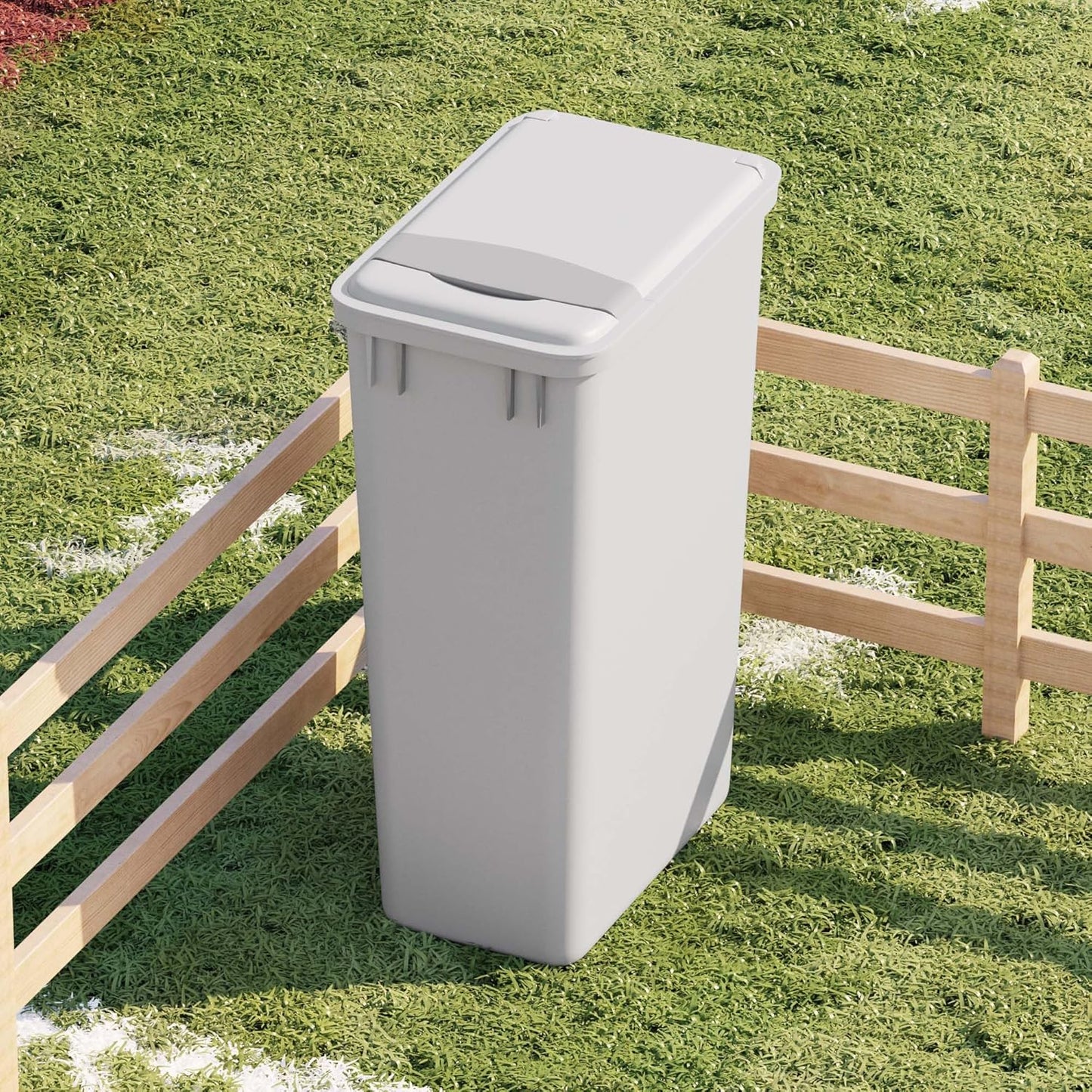 Dowell 50L Wastebasket Trash Container, 52.8Qt/13.2Gal, Plastic, Stackable, for Kitchen/Bathroom/Office, Fits Under Sink/Desk (Grey 4000 50 04)