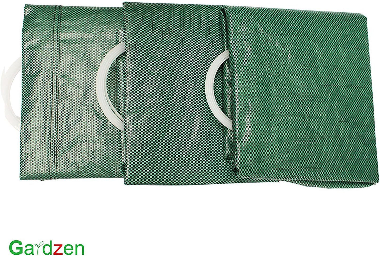 Gardzen 3-Pack 32 Gallon Yard Waste Bags, Reusable Heavy Duty Collapsible Garden Leaf Bags with Plastic Ring, Stand-Up Yard Waste Bin for Leaves, Lawn Debris & Grass Clippings