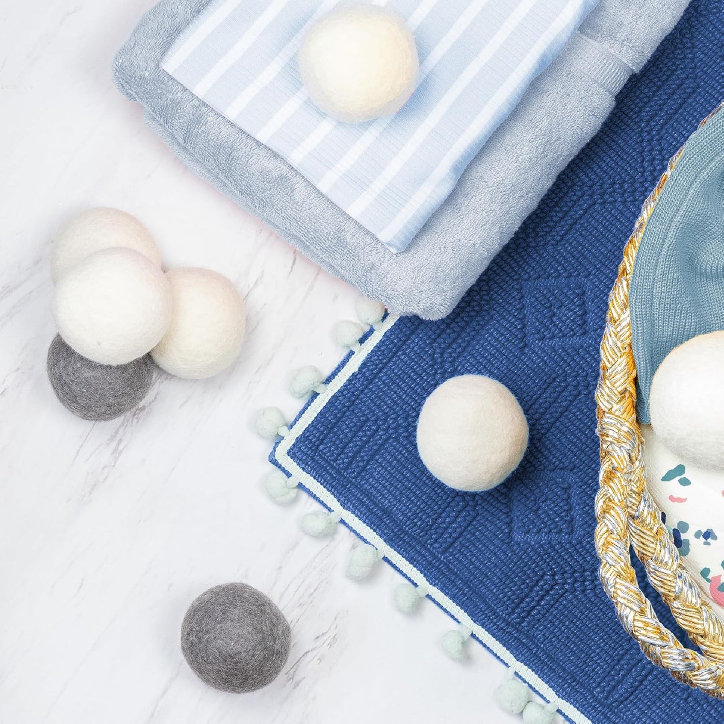 ELYN Wool Dryer Balls 6-Pack - XL, 100% New Zealand Wool, Reusable and Handmade. Fragrance-Free, Natural Fabric & Laundry Softener, Reduce Wrinkles, Static and Drying Time (Grey)