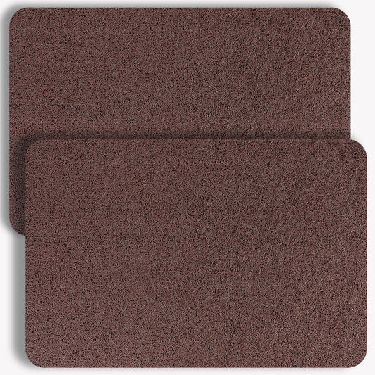 Non-Slip Bathtub Mat, 2 Pack Anti Slip Shower Mat, Fast Drying Bathtub Mats, Foot Scrubber Mat, Anti Slip Mat for Tub, Floor, Bathroom, Kitchen, Home, Hotel (Brown 24"×16"+24"×16")