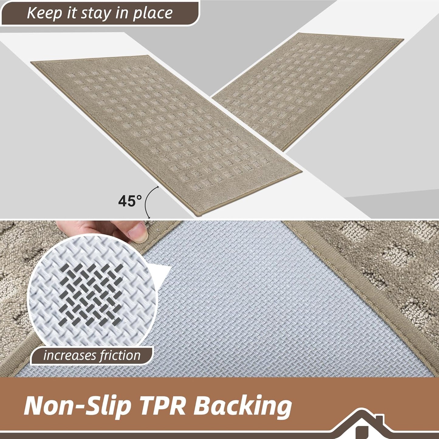 BEQHAUSE Waffle Door Mats Indoor 24"x36", Dog Mat for Muddy Paws Absorbent and Dirt Resist Floor Mats Non-Slip Washable Rugs for Entryway, Welcome Mat for Front Back Door, Muddy Wet Shoes, Beige