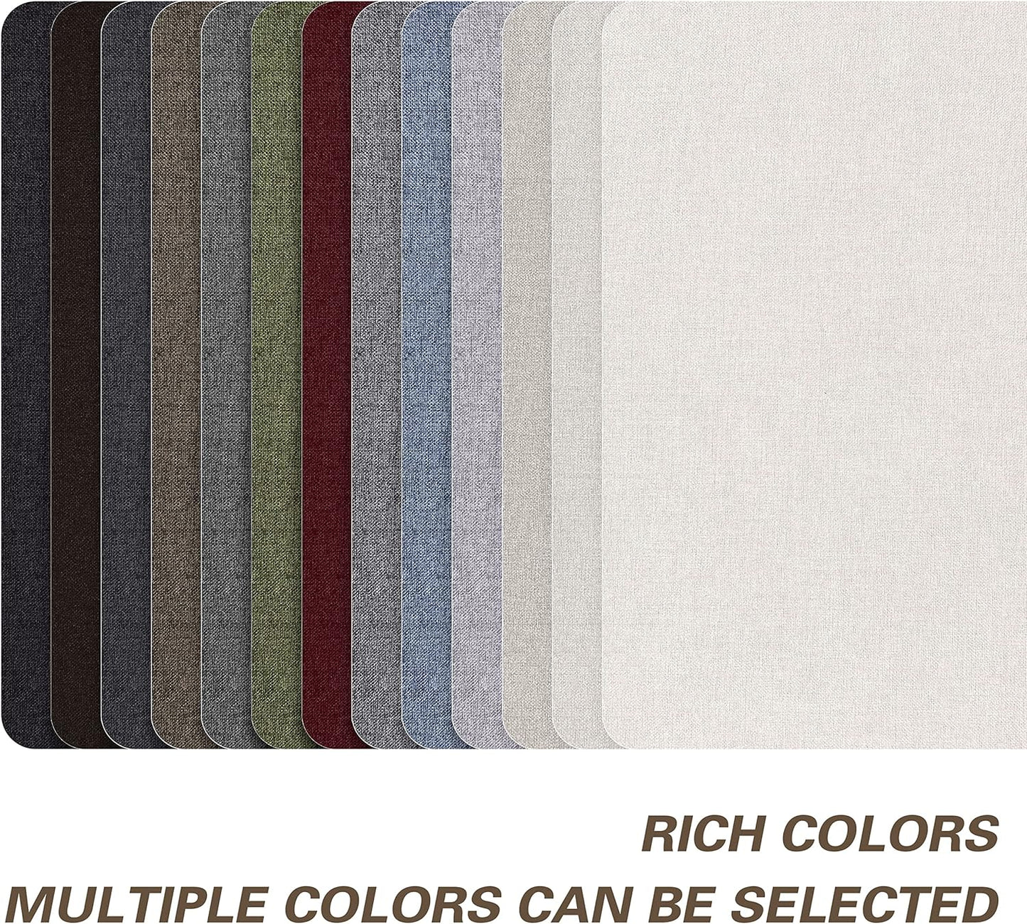 KING MOUNTAIN Fine Linen Fabric Patches, Self-Adhesive, 8x11 inch, 2 PCS, Multi Color, For Linen Sofa and Clothes Repair (Medium Grey, 8" x 11" - 2PCS)